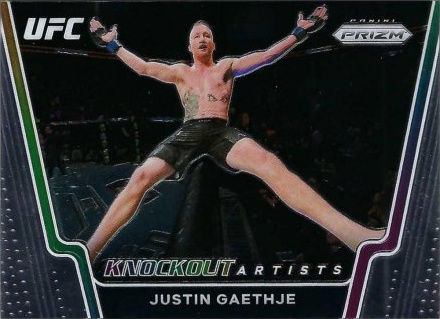 Justin Gaethje 2021 Panini Prizm UFC Knockout Artists #19 Green Pulsar