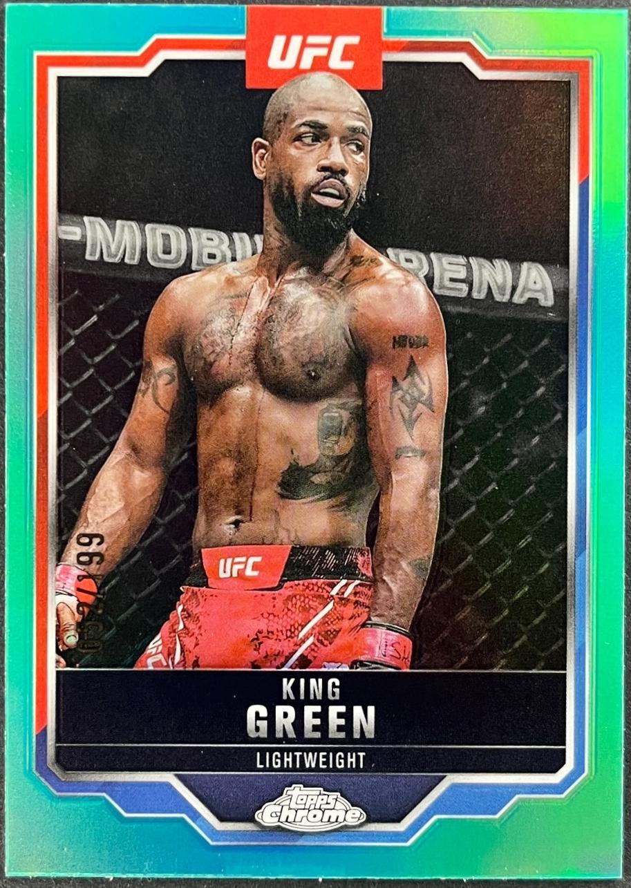 King Green 2025 Topps Chrome UFC Base #99 Aqua Refractor
