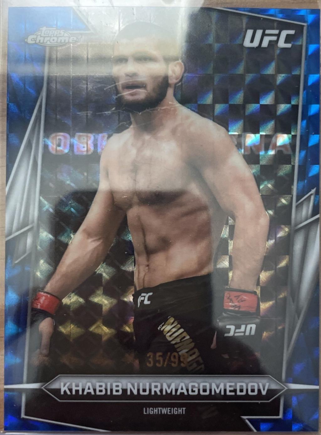 Khabib Nurmagomedov 2026 Topps Chrome UFC Base #140 Aqua Refractor