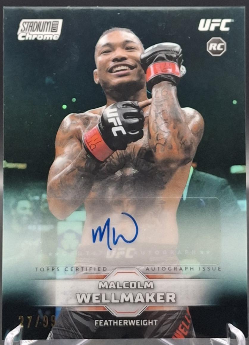 Malcolm Wellmaker 2026 Topps Stadium Club UFC Chrome Autographs #CAV-MWR Orange Refractor