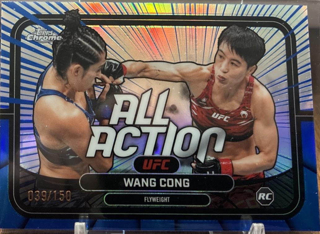 Wang Cong 2026 Topps Chrome UFC All-Action #AA-47 Blue Refractor
