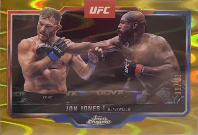 Jon Jones 2025 Topps Chrome UFC Base #83 Gold RayWave