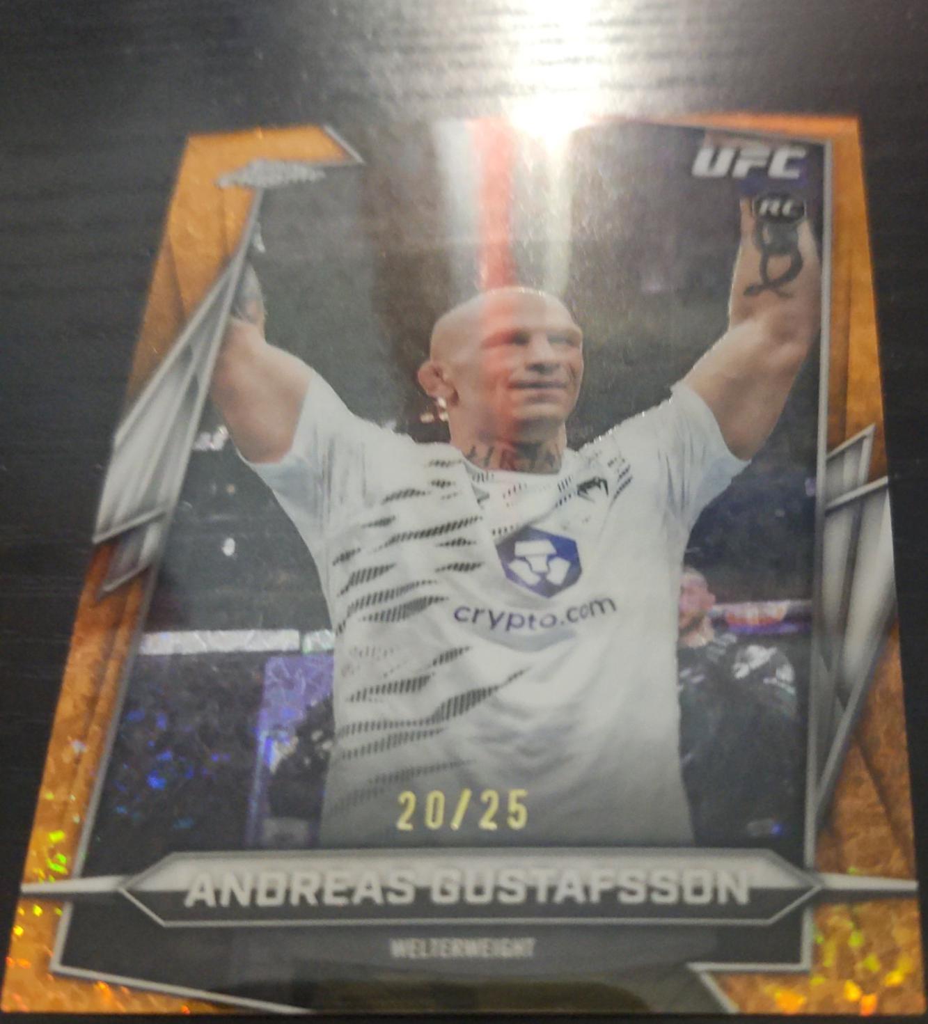 Andreas Gustafsson 2026 Topps Chrome UFC Base #121 Orange Refractor