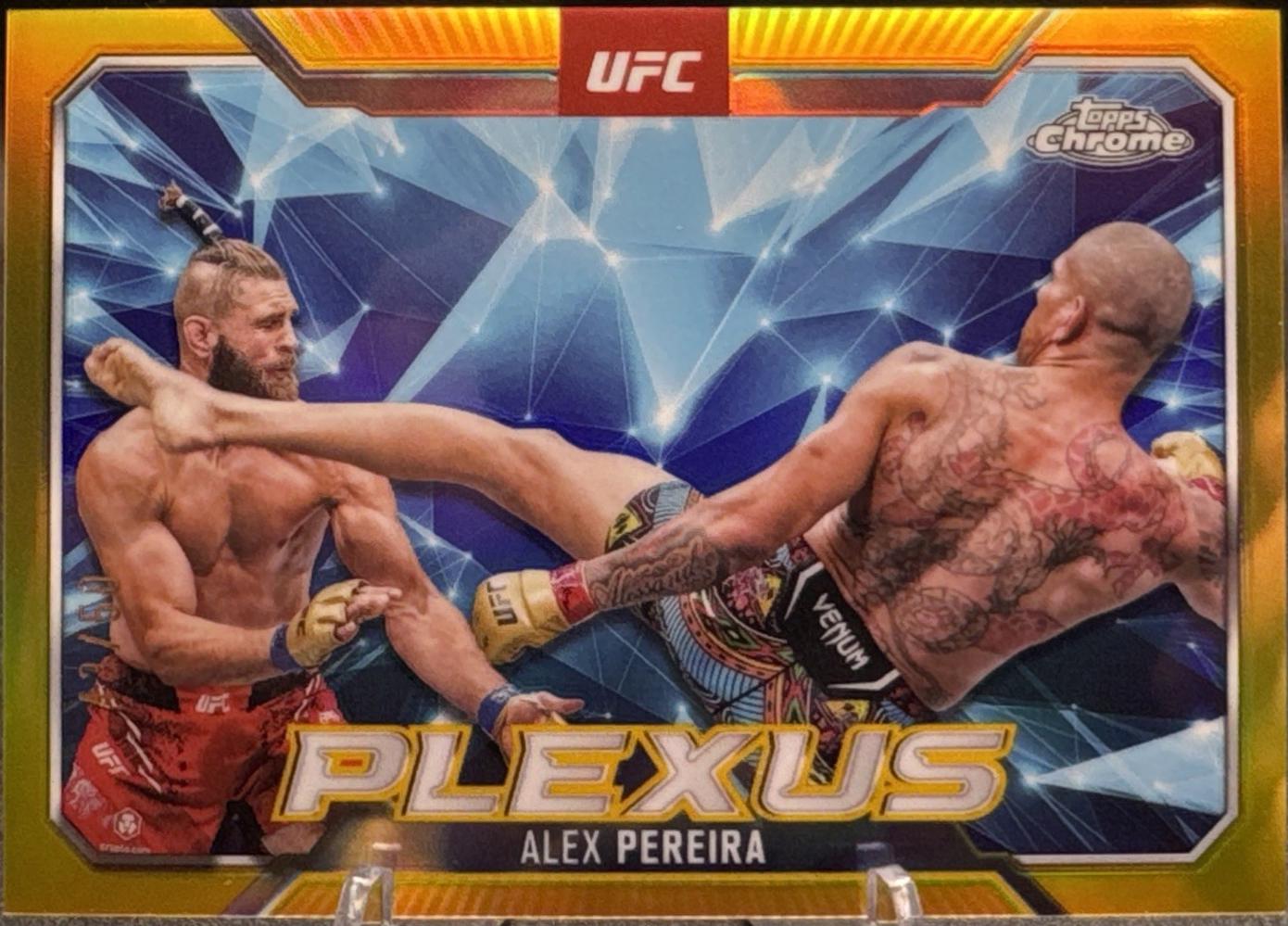 Alex Pereira 2025 Topps Chrome UFC Plexus #PLX-13 Gold Refractor