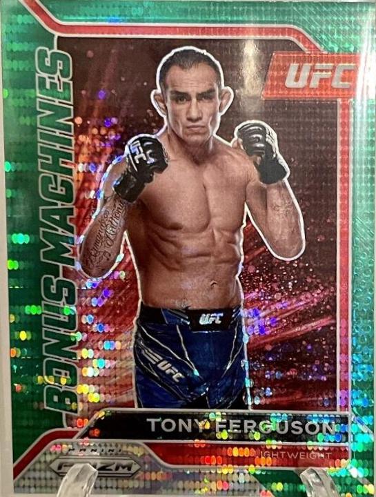 Tony Ferguson 2022 Panini Prizm UFC Bonus Machines #17 Green Pulsar