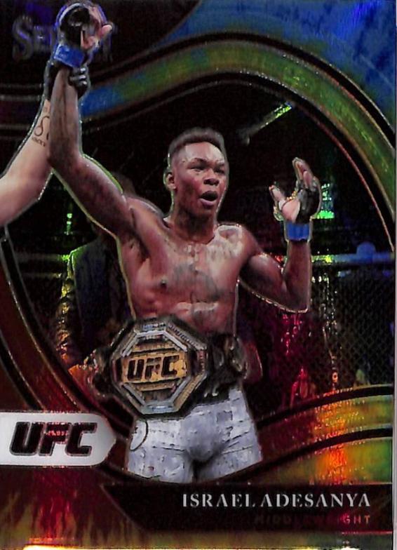 Israel Adesanya 2021 Panini Select UFC Octagonside #233 Tie Dye