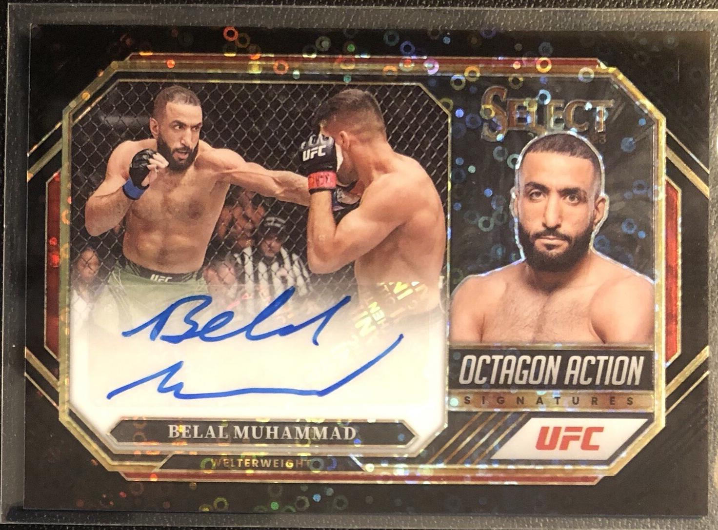 Belal Muhammad 2023 Panini Select UFC Octagon Action Signatures #28 Black Disco