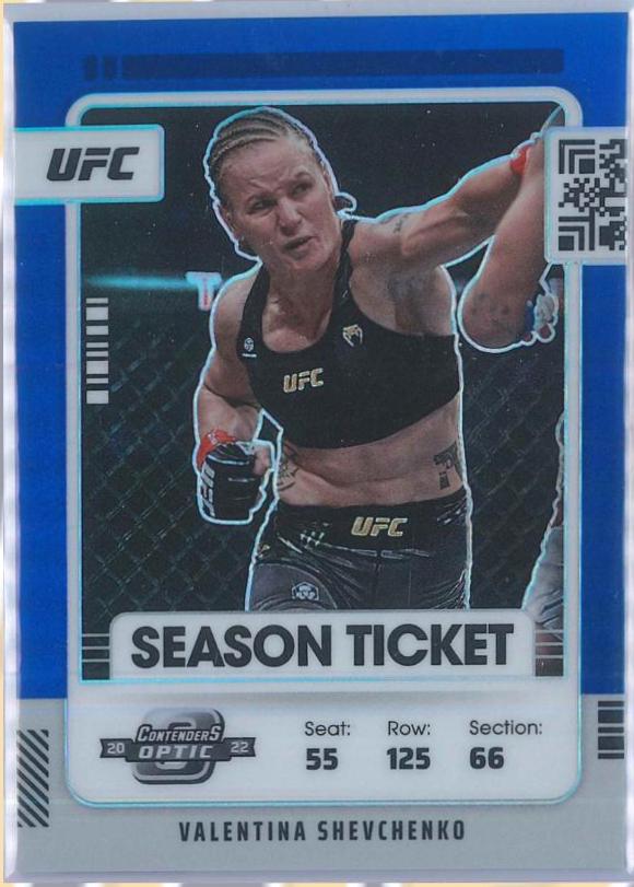 Valentina Shevchenko 2022 Panini Chronicles UFC Base Contenders Optic Season Ticket #364 Blue