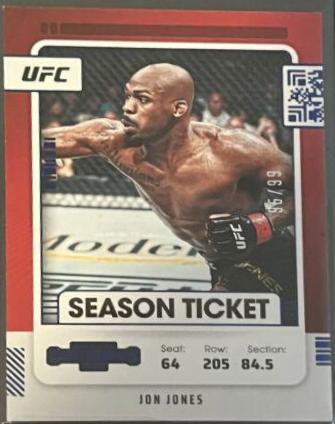 Jon Jones 2022 Panini Chronicles UFC Base Contenders Season Ticket #106 Blue