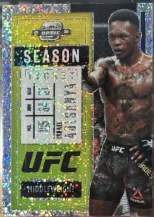 Israel Adesanya 2021 Panini Chronicles UFC Base Contenders Optic Season Ticket #272 White Sparkle