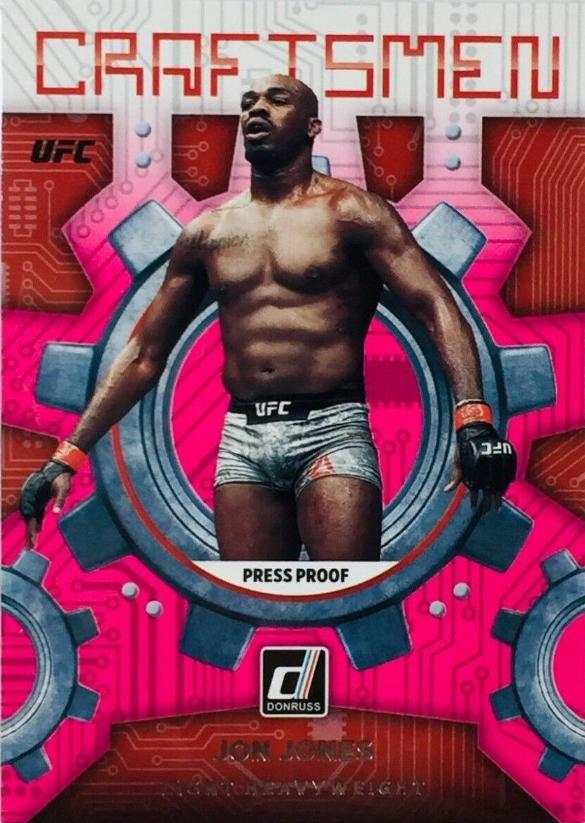 Jon Jones 2022 Panini Donruss UFC Craftsmen #15 Press Proof Pink