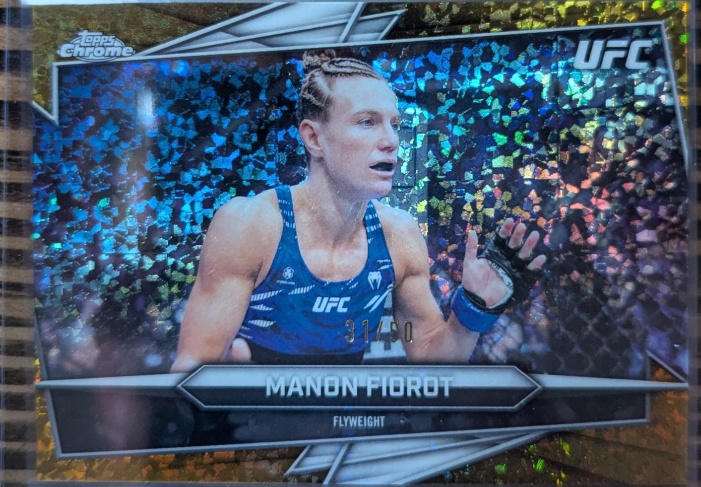 Manon Fiorot 2026 Topps Chrome UFC Base #70 Gold Mini Diamonds Refractor