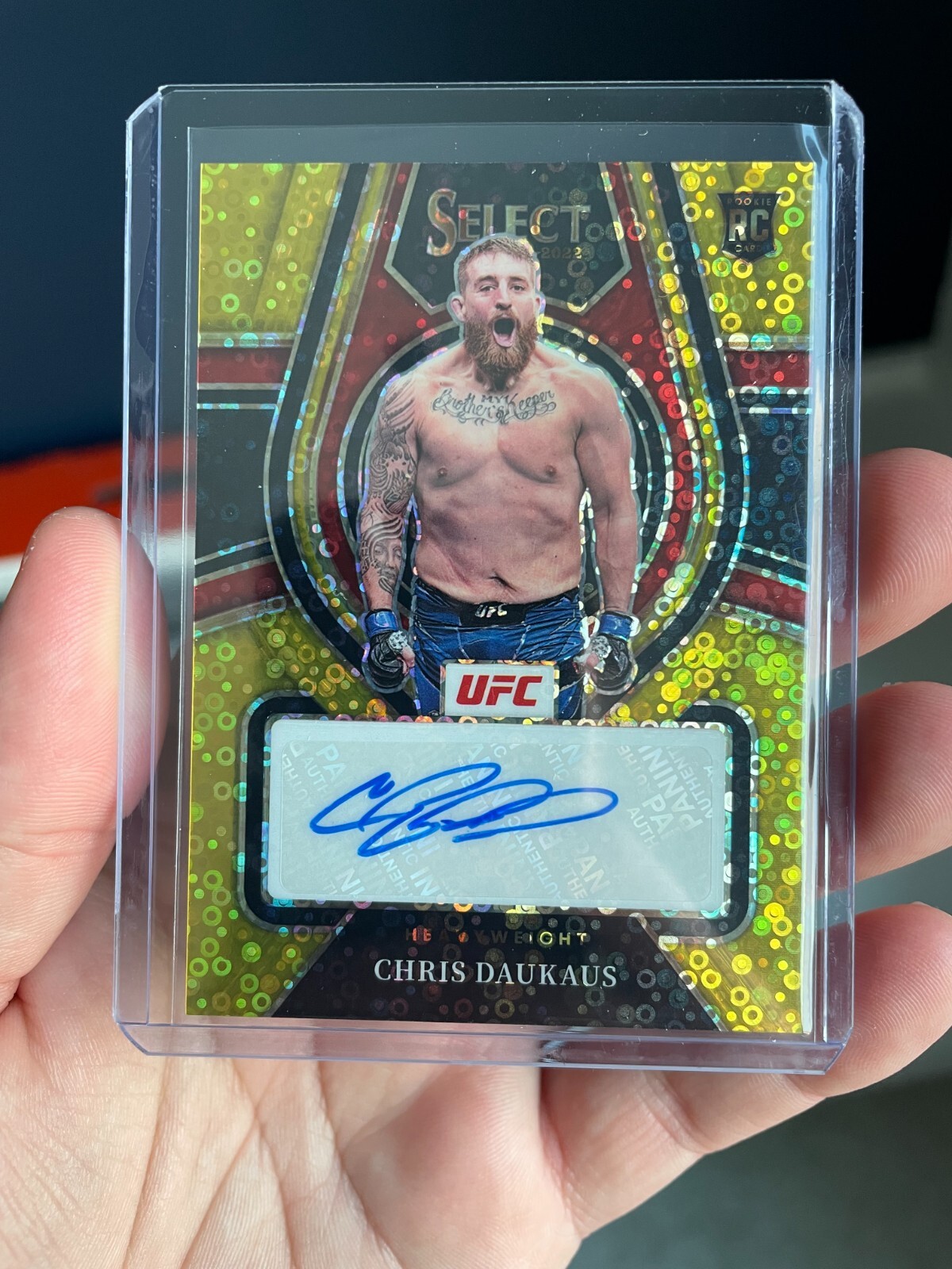 Chris Daukaus 2022 Panini Select UFC Rookie Signatures #3 Gold Disco