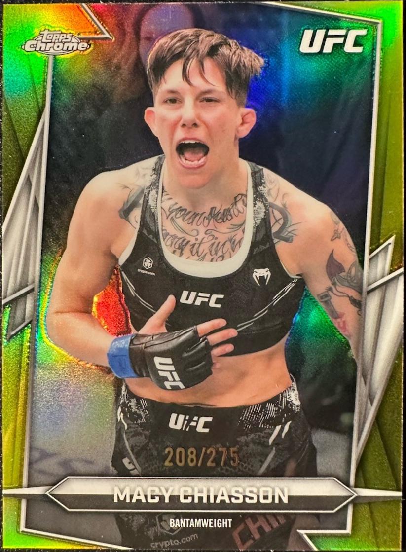Macy Chiasson 2026 Topps Chrome UFC Base #105 Yellow Refractor