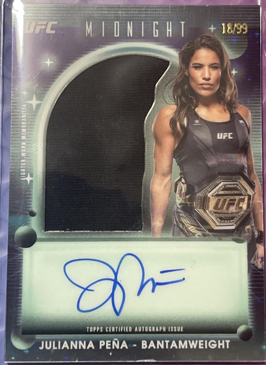 Julianna Peña 2025 Topps Midnight UFC Relic Autographs #VRA-JP Twilight
