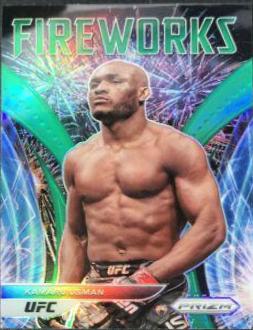 Kamaru Usman 2022 Panini Prizm UFC Fireworks #11 Green