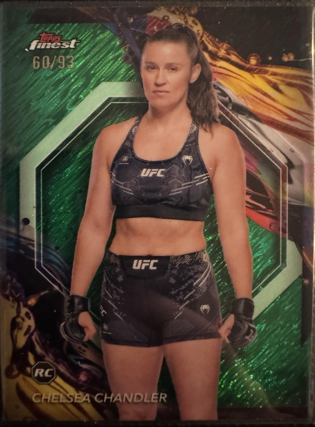 Chelsea Chandler 2024 Topps Finest UFC Base Uncommon #132 Green Shimmer Refractor