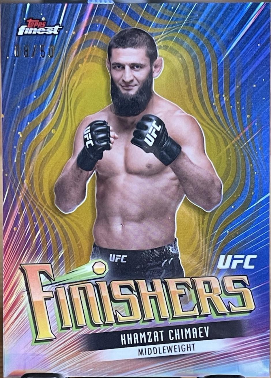 Khamzat Chimaev 2024 Topps Finest UFC Finishers #FIN-2 Gold Refractor