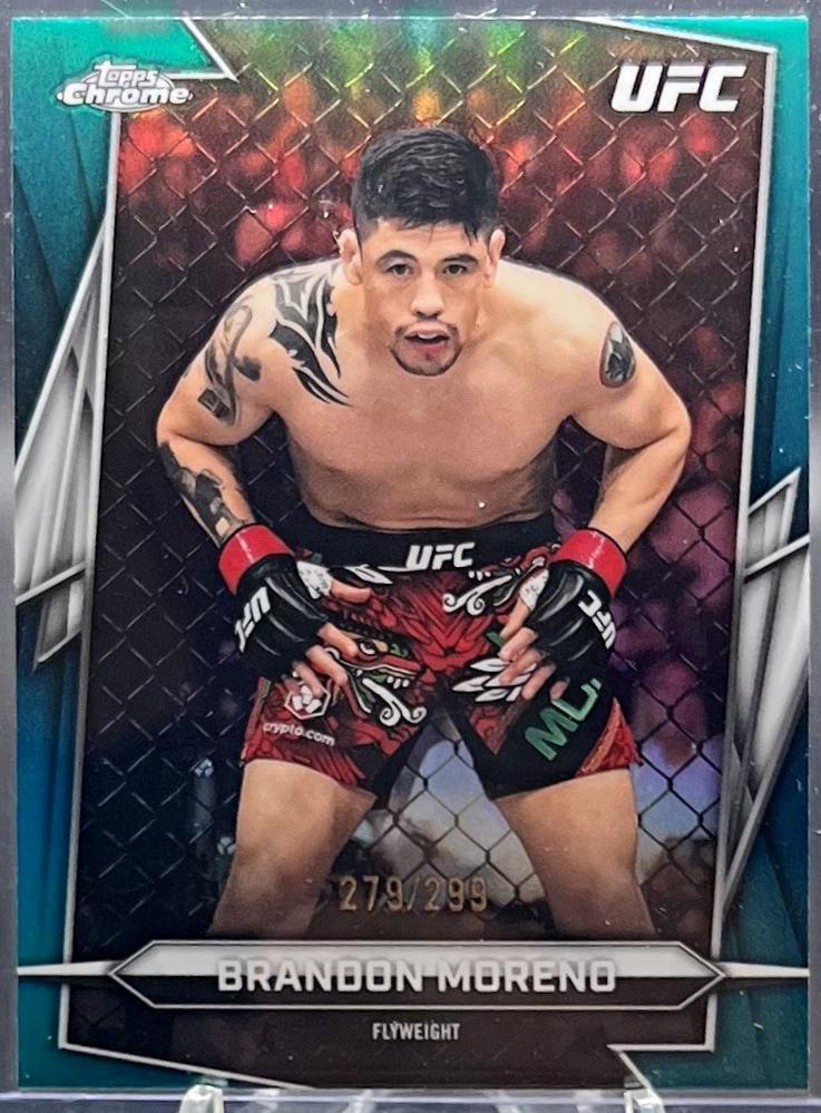 Brandon Moreno 2026 Topps Chrome UFC Base #162 Teal Refractor