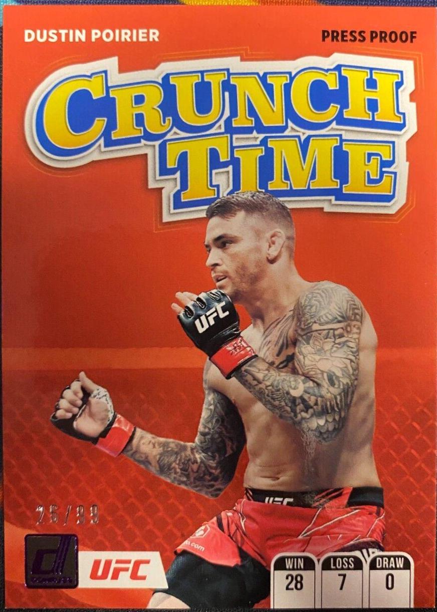 Dustin Poirier 2022 Panini Donruss UFC Crunch Time #15 Press Proof Purple