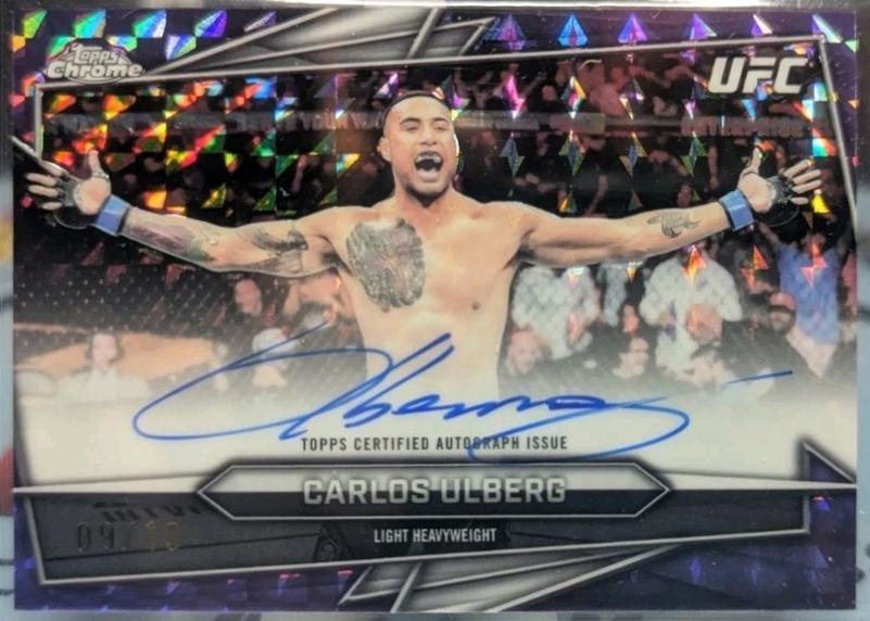 Carlos Ulberg 2026 Topps Chrome UFC Base Autographs #BAV-CU Purple Geometric Refractor