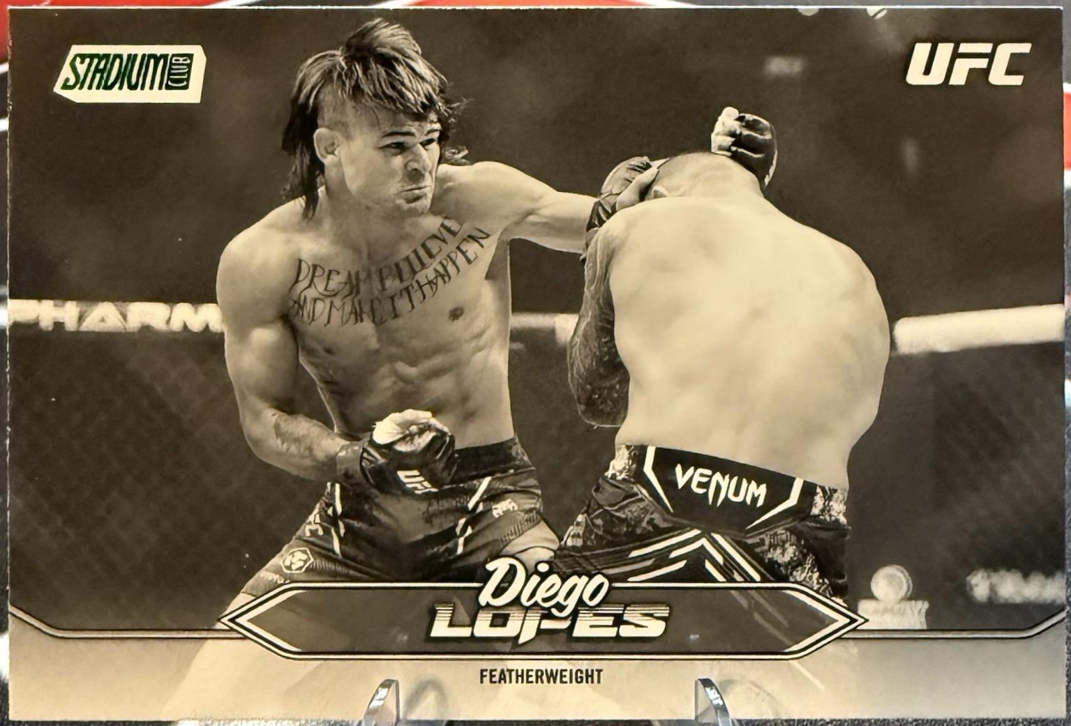 Diego Lopes 2025 Topps Stadium Club UFC Base #118 Black & White