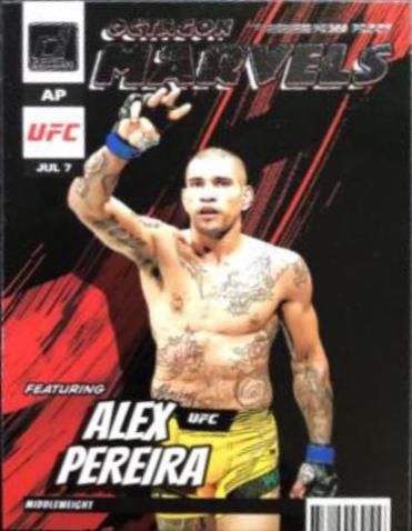 Alex Pereira 2023 Panini Donruss UFC Octagon Marvels #2 Press Proof Silver