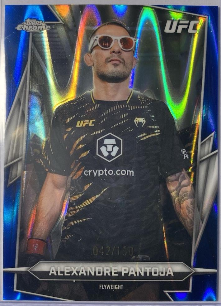 Alexandre Pantoja 2026 Topps Chrome UFC Base #40 Blue Ray Wave Refractor
