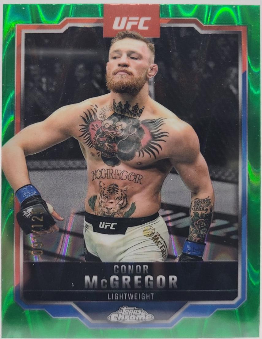 Conor McGregor 2025 Topps Chrome UFC Base #101 Green Refractor
