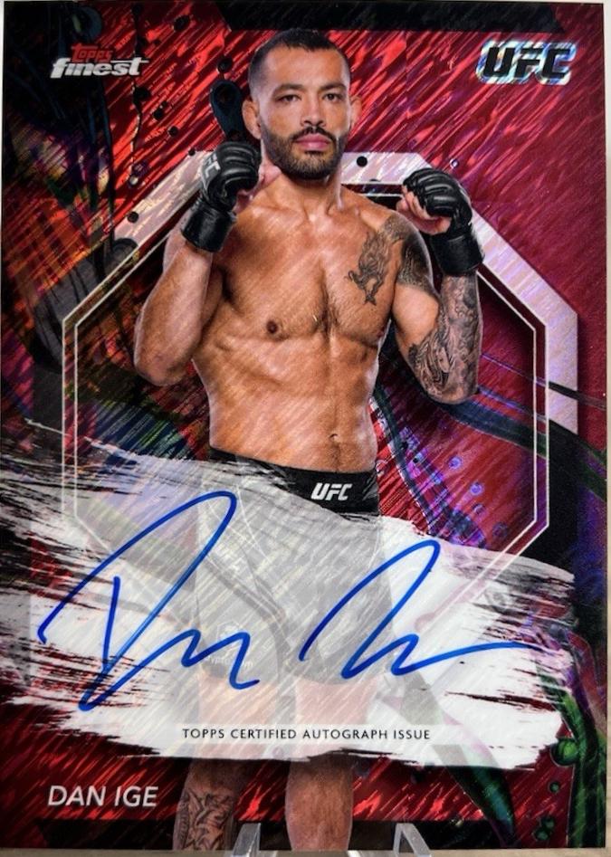 Dan Ige 2024 Topps Finest UFC Finest Autographs #FA-DIG Red Shimmer Refractor