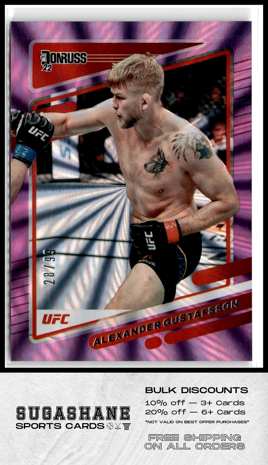 Alexander Gustafsson 2022 Panini Donruss UFC Base #110 Purple Laser