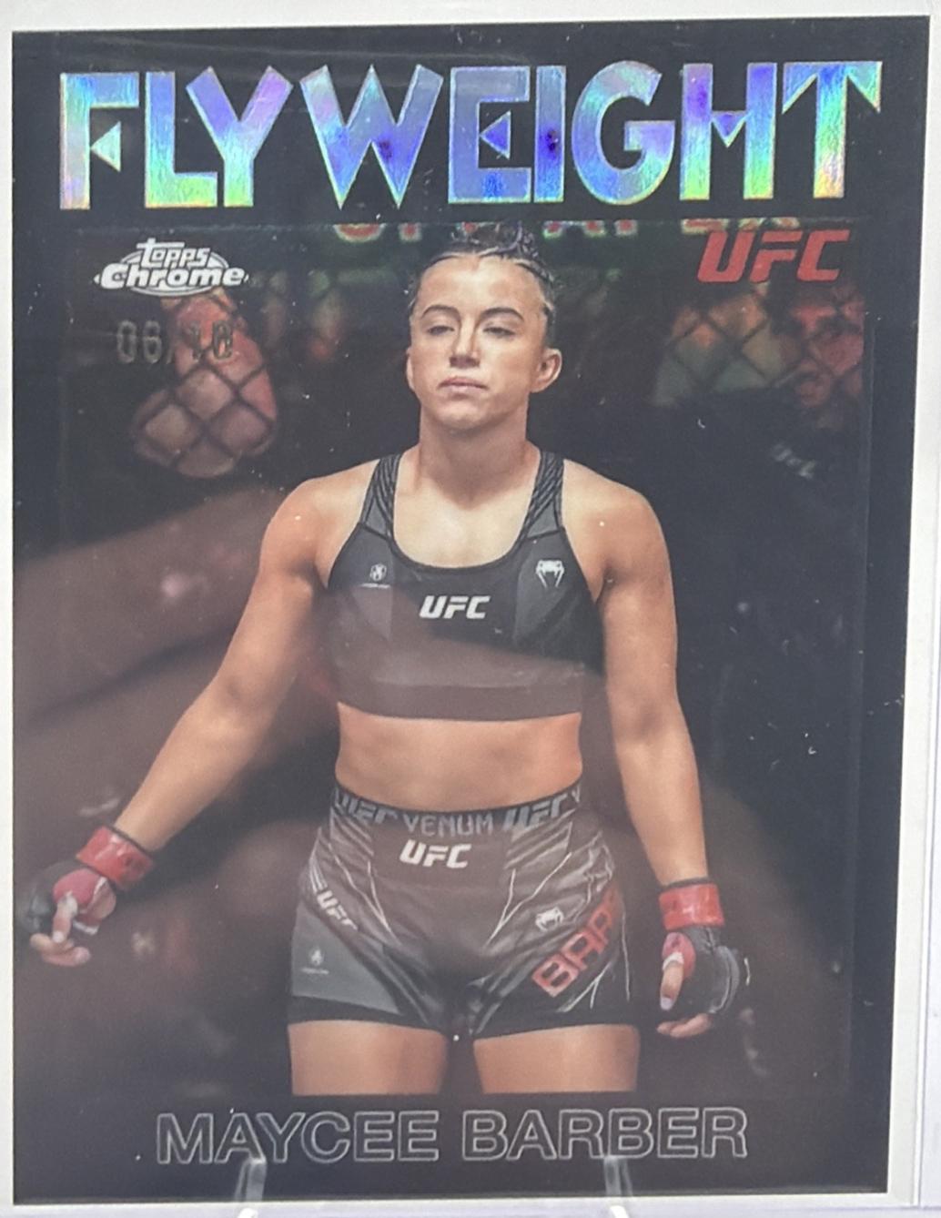 Maycee Barber 2026 Topps Chrome UFC 1986 Topps #86-6 Black Refractor