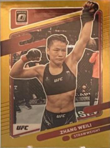 Zhang Weili 2022 Panini Donruss Optic UFC Base #100 Gold