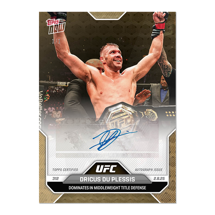 Dricus Du Plessis Topps Now UFC Autographs #7C Autograph Foilfractor