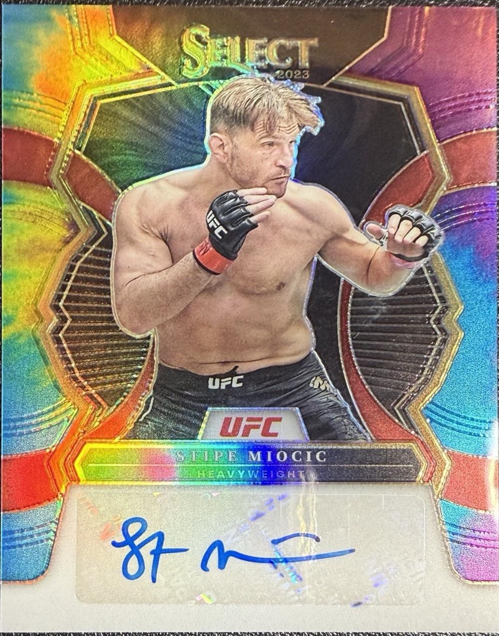 Stipe Miocic 2023 Panini Select UFC Signatures #37 Cracked Ice