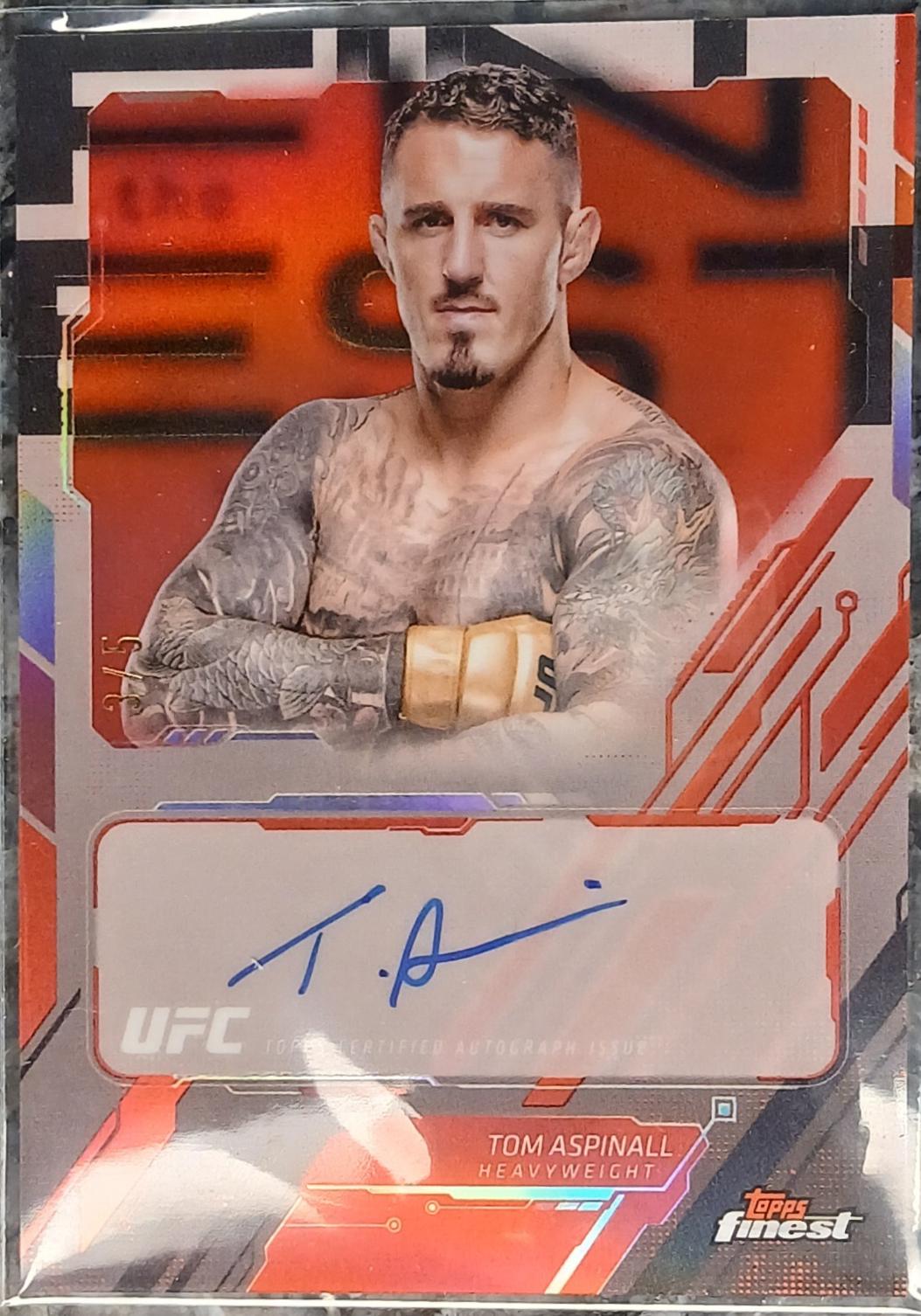 Tom Aspinall 2025 Topps Finest UFC The Finest #TFA-TA Superfractor
