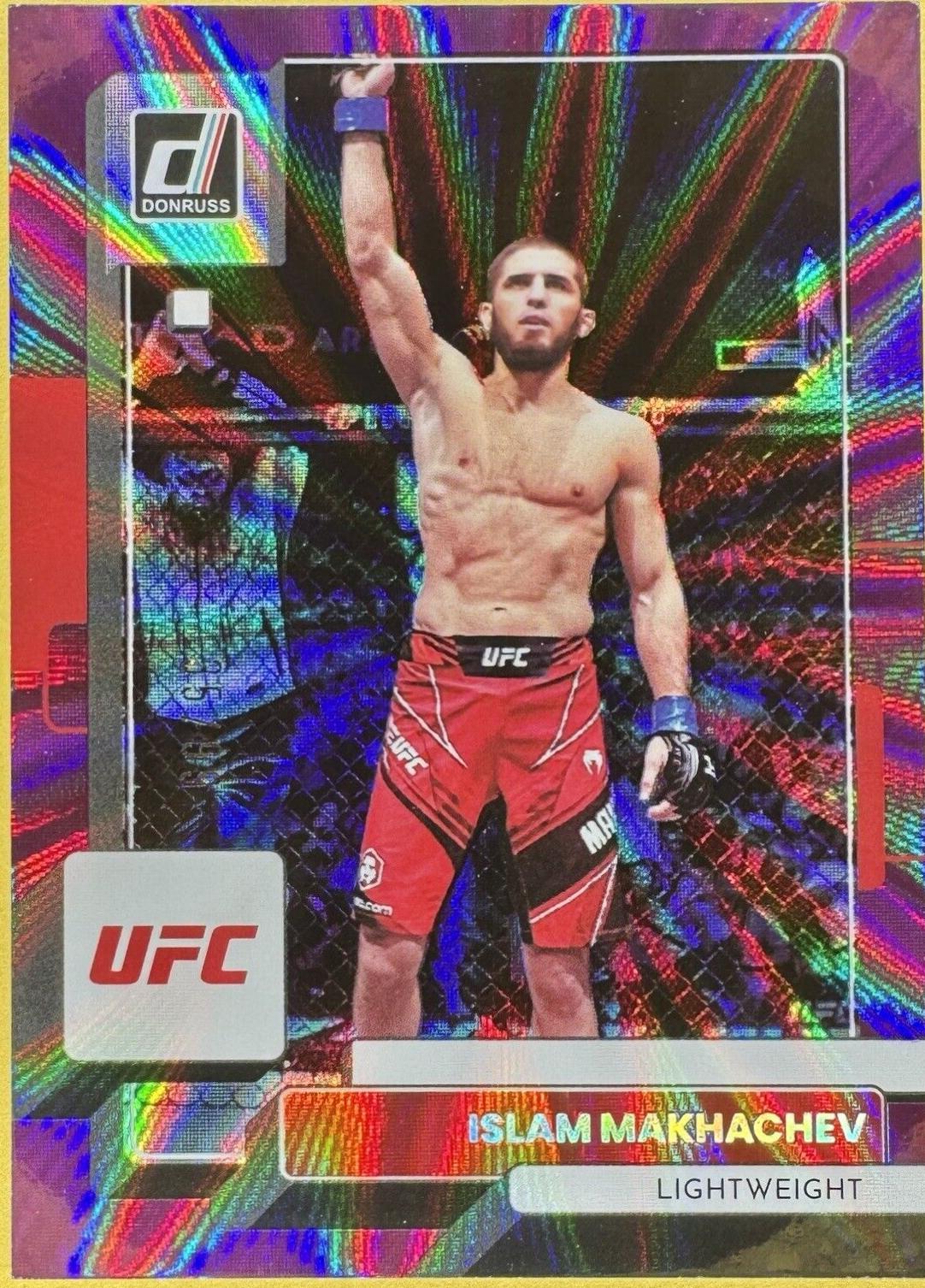 Islam Makhachev 2023 Panini Donruss UFC Base #92 Purple Flood
