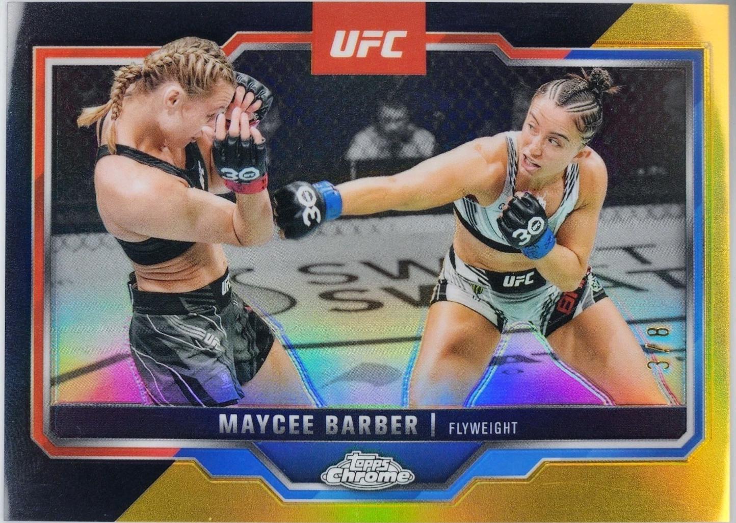 Maycee Barber 2025 Topps Chrome UFC Base #187 Black & Gold Refractor