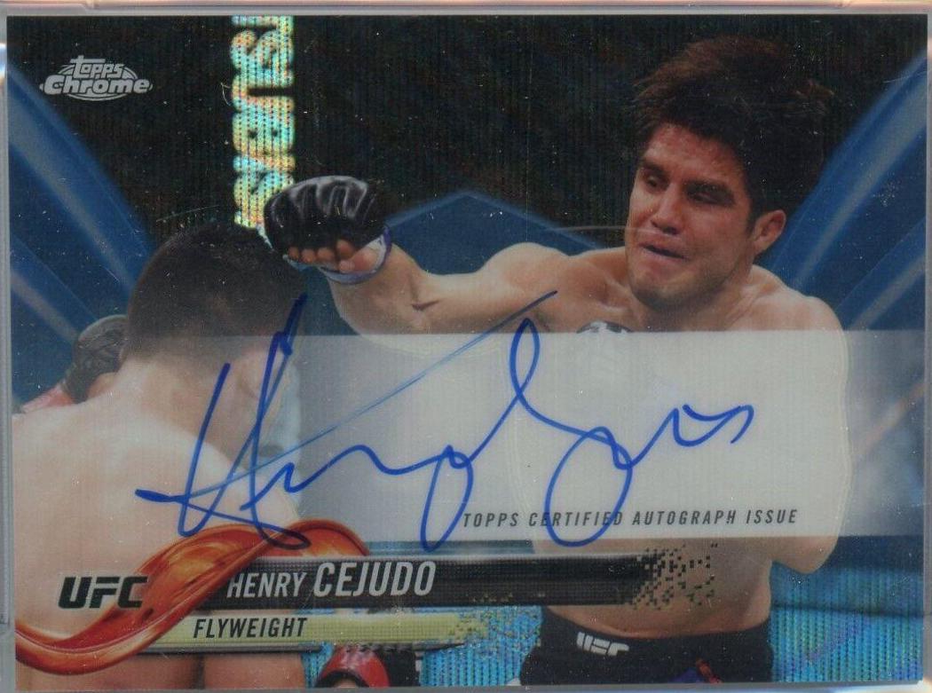 Henry Cejudo 2018 Topps Chrome UFC Fighter Autographs #FA-HC Blue Wave