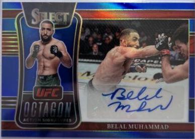 Belal Muhammad 2022 Panini Select UFC Octagon Action Signatures #10 Blue