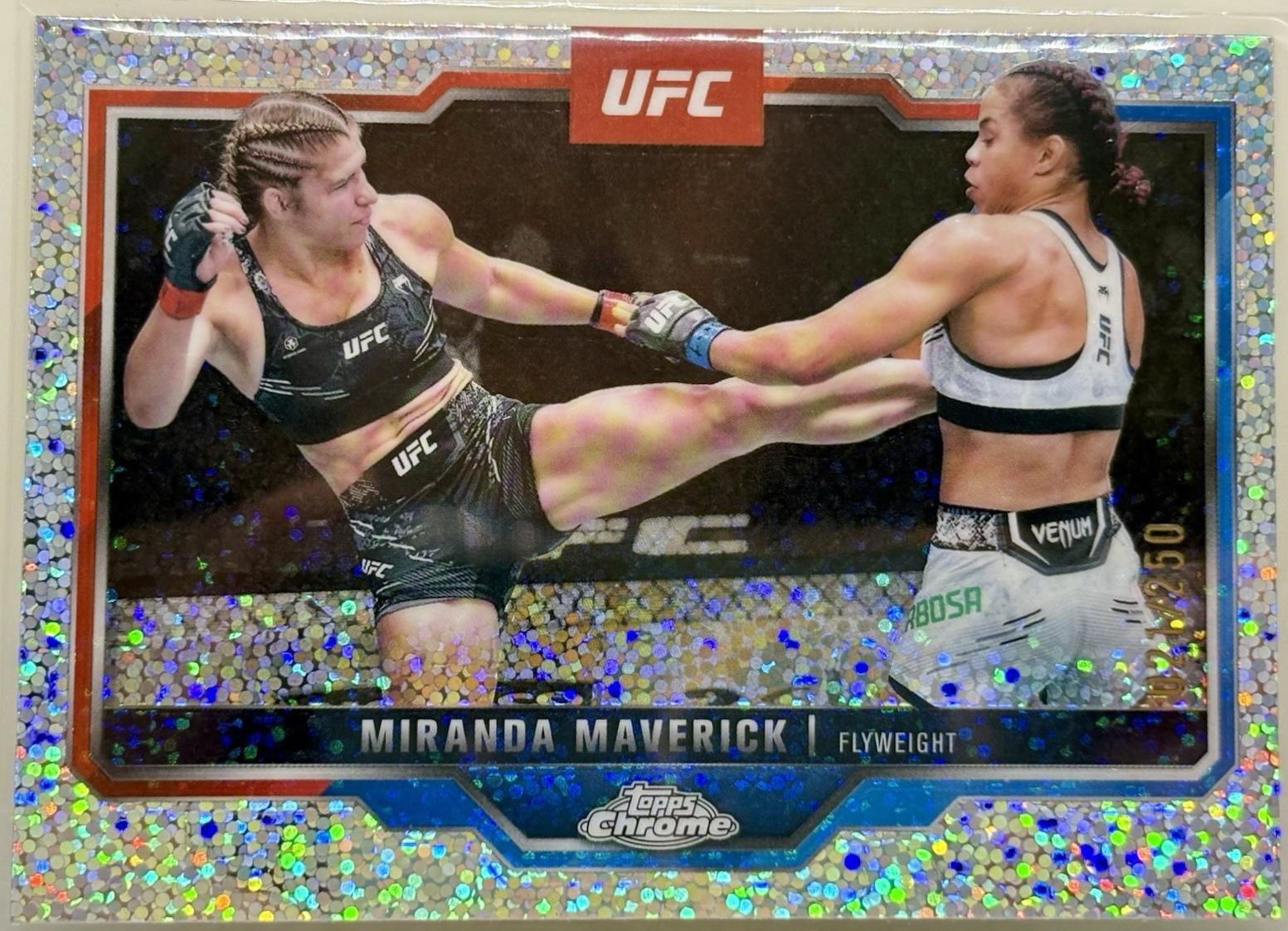 Miranda Maverick 2025 Topps Chrome UFC Base #5 Speckle Refractor