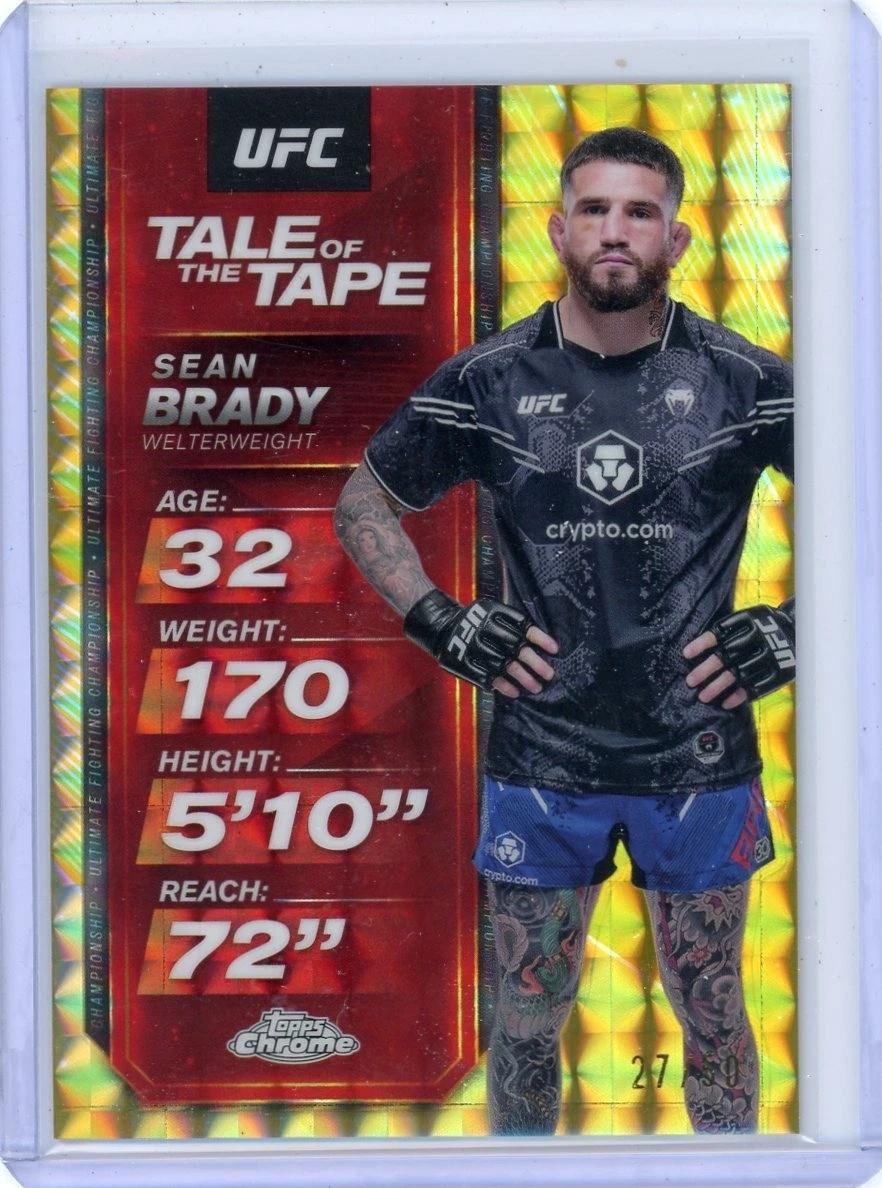 Sean Brady 2025 Topps Chrome UFC Tale of the Tape #TTT-18 Geometric Gold Refractor