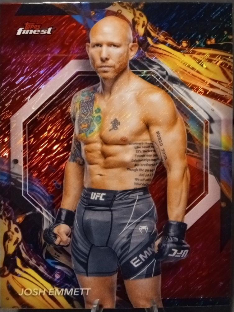 Josh Emmett 2024 Topps Finest UFC Base Uncommon #127 Red Shimmer Refractor