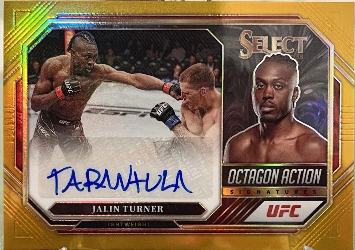 Jalin Turner 2023 Panini Select UFC Octagon Action Signatures #36 Gold