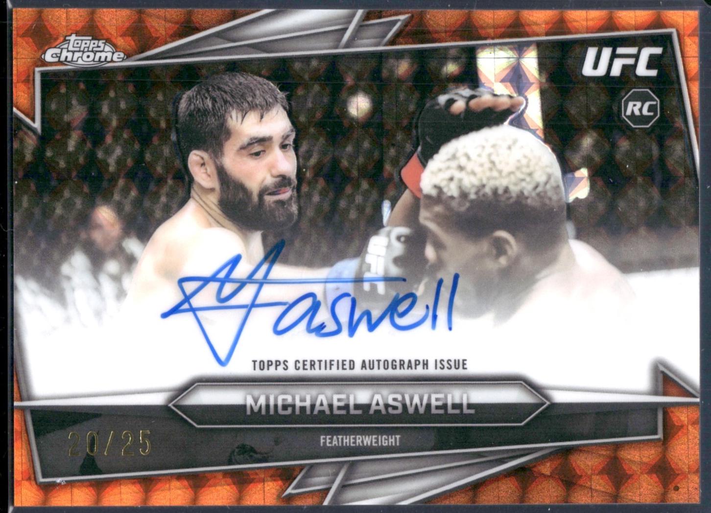 Michael Aswell 2026 Topps Chrome UFC Base Autographs #BAV-ML Orange Geometric Refractor