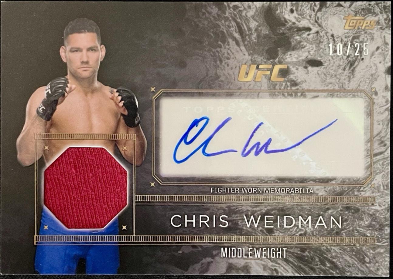 Chris Weidman 2016 Topps UFC Top of the Class Top of the Class Autograph Relic #TCAR-CW Silver