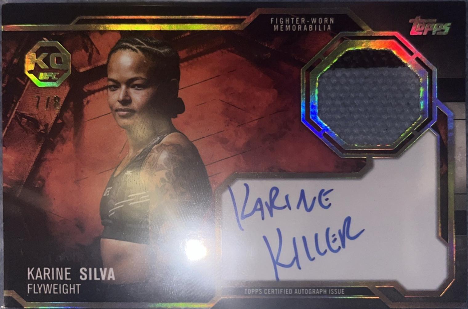 Karine Silva 2025 Topps Knockout UFC Knockout Autograph Relics #KAR-KS Gold