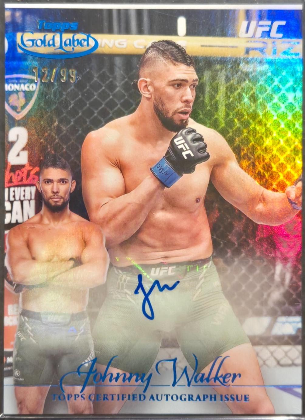 Johnny Walker 2024 Topps Gold Label UFC Gold Label Autographs #GLA-JWA Blue
