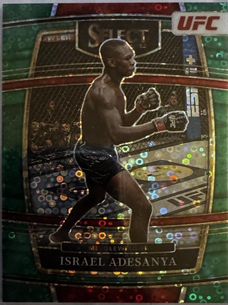 Israel Adesanya 2022 Panini Select UFC Concourse #25 Green Disco