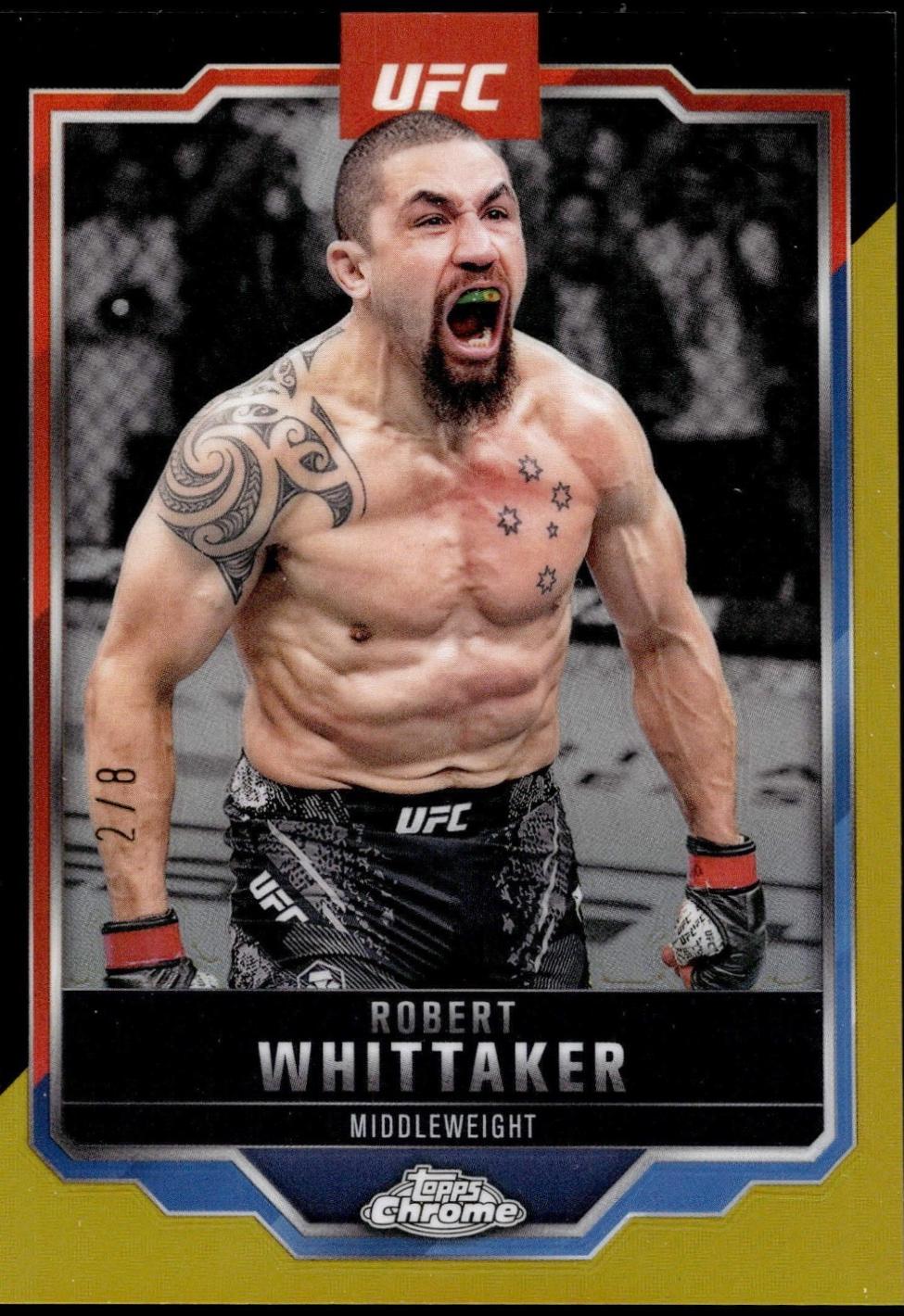 Robert Whittaker 2025 Topps Chrome UFC Base #78 Black & Gold Refractor
